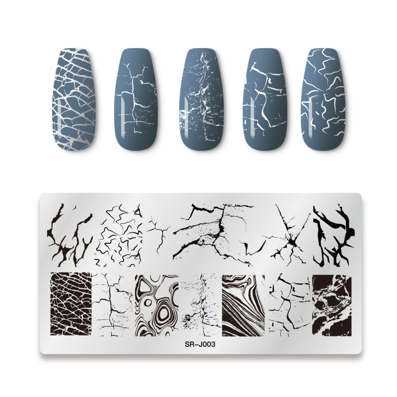 Plăci pentru ștanțarea unghiilor dreptunghiulare Textura de marmură Cerneală Șablon din oțel inoxidabil Nail Art Image Texture DIY Instrumente pentru plăci