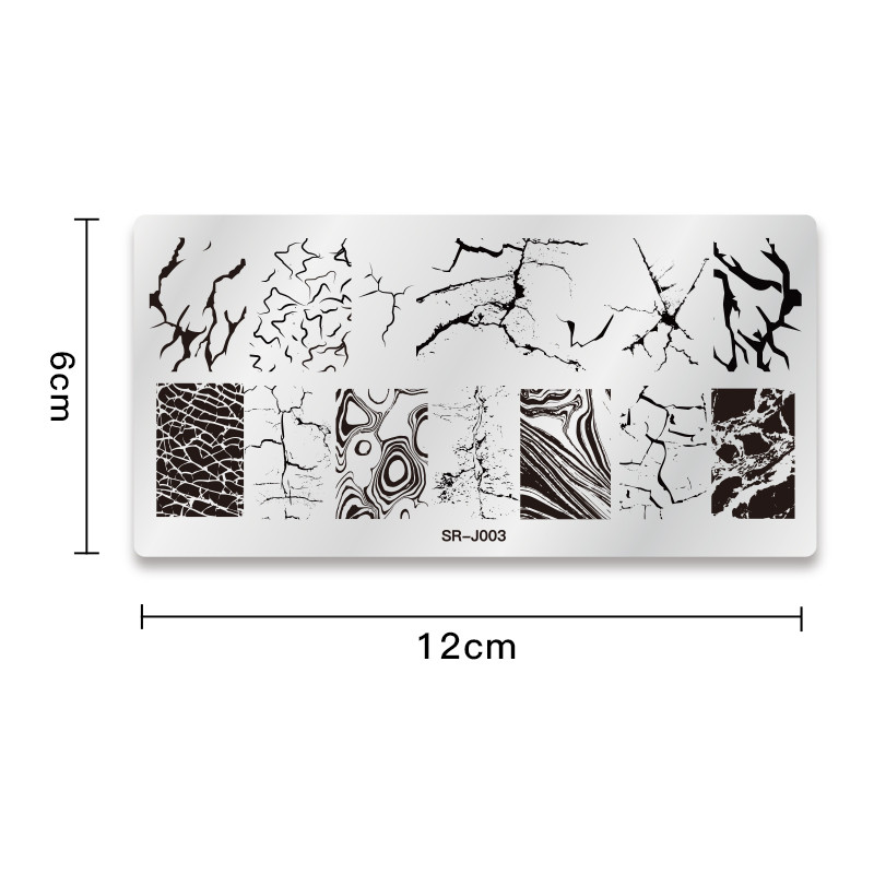 Plăci pentru ștanțarea unghiilor dreptunghiulare Textura de marmură Cerneală Șablon din oțel inoxidabil Nail Art Image Texture DIY Instrumente pentru plăci