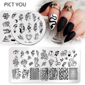 PICT YOU Snake Nail Stamping Plate Snakeskin Pattern Nail Art Plate Stencil Εργαλεία πρότυπο σφράγισης για το σχέδιο νυχιών