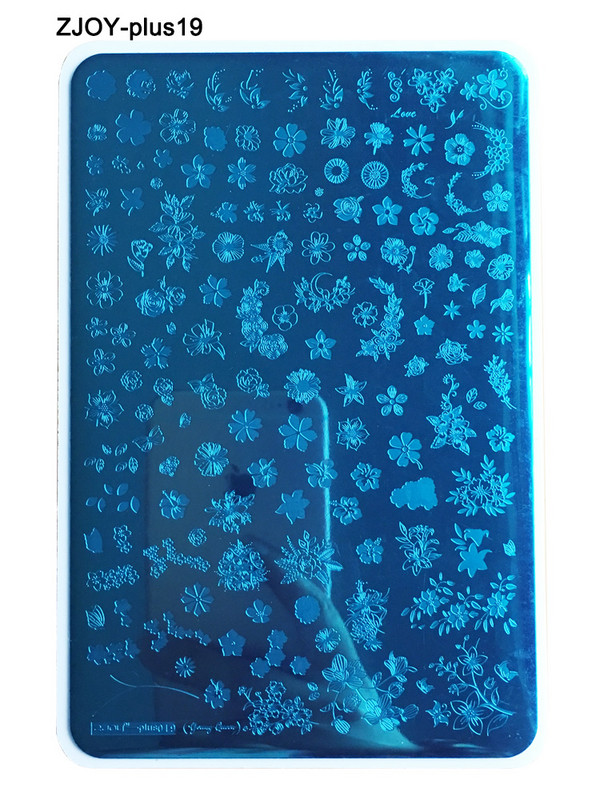 Șablon complet nou de ștanțare a unghiilor 14,5 * 9,5 cm, placă de transfer din oțel inoxidabil pentru ștanțarea nail art, imprimare pentru manichiură DIY 70*