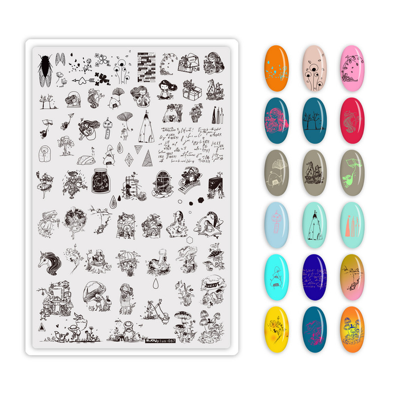 14,5 * 9,5 cm Șablon complet nou de ștanțare a unghiilor din oțel inoxidabil Moda Nail Art Ștanțare instrument de imprimare a unghiilor Colecție de aprovizionare pentru unghii