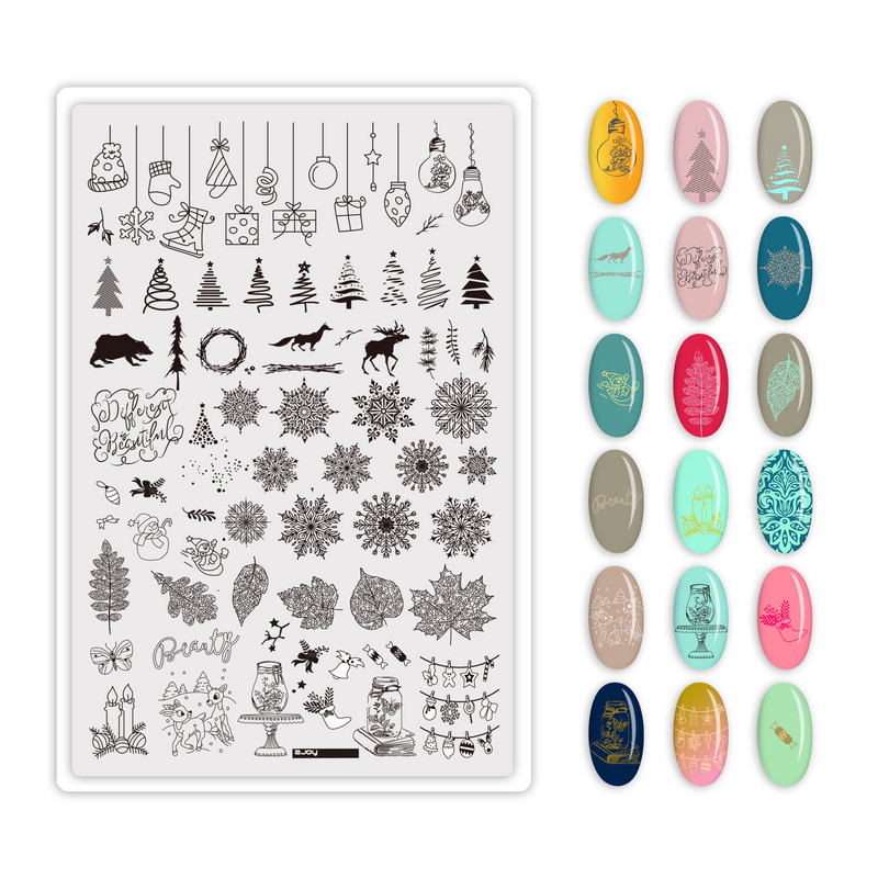 14,5 * 9,5 cm Șablon complet nou de ștanțare a unghiilor din oțel inoxidabil Moda Nail Art Ștanțare instrument de imprimare a unghiilor Colecție de aprovizionare pentru unghii