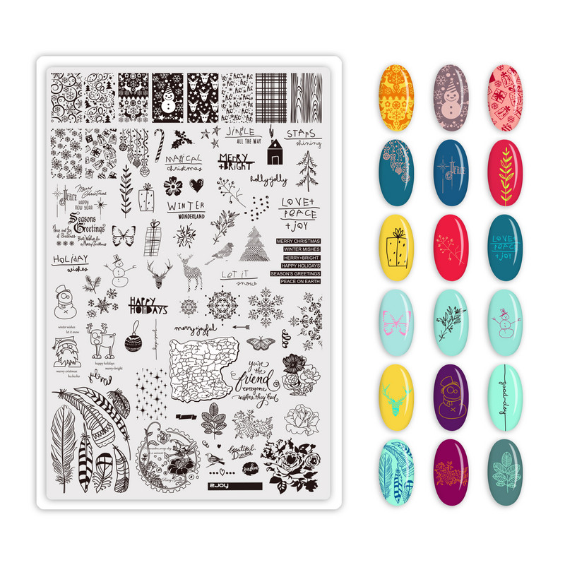 14,5 * 9,5 cm Șablon complet nou de ștanțare a unghiilor din oțel inoxidabil Moda Nail Art Ștanțare instrument de imprimare a unghiilor Colecție de aprovizionare pentru unghii