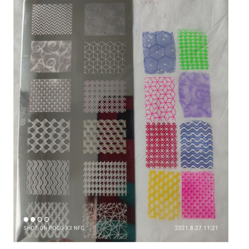 12*6cm model geometric farfurii de ștanțare pentru unghii 30 de decorațiuni de design șablon de ștampilare șablon de manichiură Tema geometriei (t01)