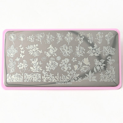 1Pc-12X6Cm Πλάκες σφράγισης φιδιών/ομορφιών/γατών DRDS Nail Art από ανοξείδωτο ατσάλι πρότυπο για DIY Transfer Image Nail Art Stencil