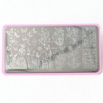 1Pc-12X6Cm Πλάκες σφράγισης φιδιών/ομορφιών/γατών DRDS Nail Art από ανοξείδωτο ατσάλι πρότυπο για DIY Transfer Image Nail Art Stencil