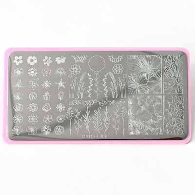 1Pc-12X6Cm Πλάκες σφράγισης φιδιών/ομορφιών/γατών DRDS Nail Art από ανοξείδωτο ατσάλι πρότυπο για DIY Transfer Image Nail Art Stencil