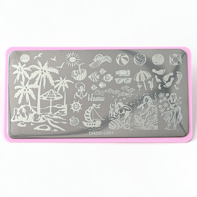 1Pc-12X6Cm Πλάκες σφράγισης φιδιών/ομορφιών/γατών DRDS Nail Art από ανοξείδωτο ατσάλι πρότυπο για DIY Transfer Image Nail Art Stencil