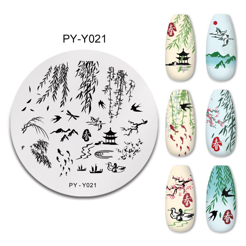 PICT YOU Плочи за щамповане на нокти Spring Series Stamping Template Design Printing Инструменти за шаблони от неръждаема стомана Направи си сам Плоча за ноктопластика