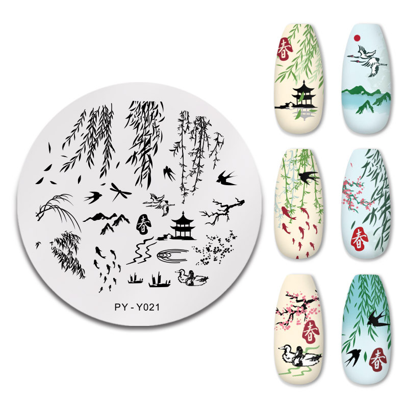 PICT YOU Плочи за щамповане на нокти Spring Series Stamping Template Design Printing Инструменти за шаблони от неръждаема стомана Направи си сам Плоча за ноктопластика