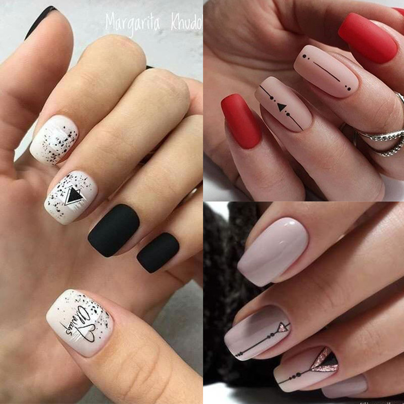 NICOLE DIARY Geometrija Nagų trafaretai Geometrinio prancūziško dizaino štampavimo plokštelės Palmių lapų gėlių štampavimas nagams Manikiūras Antspaudas