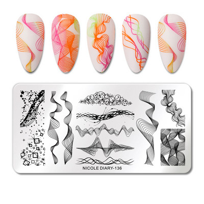 NICOLE DIARY Πλάκες σφράγισης φύλλων μπανάνας Palm Stamp Flower Leaves Snowflakes Design All for Manicure Χριστουγεννιάτικο πρότυπο νυχιών τέχνης