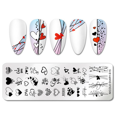 NICOLE DIARY Πλάκες σφράγισης φύλλων μπανάνας Palm Stamp Flower Leaves Snowflakes Design All for Manicure Χριστουγεννιάτικο πρότυπο νυχιών τέχνης