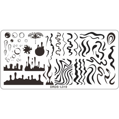 1 τμχ 12*6cm Nail Art Wave Stamp Πλάκες Σφράγισης Πλάκες προτύπων κυματισμού Πρότυπο νυχιών Πρότυπο μεταφοράς νυχιών Εργαλείο J34#