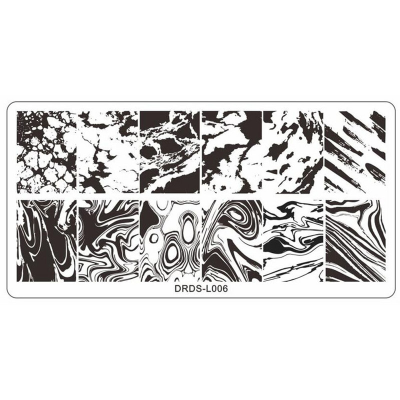 1 buc. 12 * 6 cm Placi de ștampilare pentru ștampilarea cu undă de apă pentru arta unghiilor.