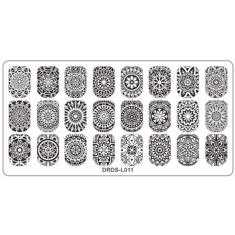 1 buc. 12 * 6 cm Placi de ștampilare pentru ștampilarea cu undă de apă pentru arta unghiilor.