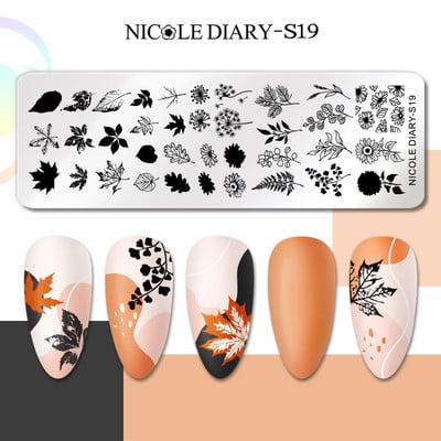 NICOLE DIARY Γαλλική γραμμή Πλάκες για σφράγιση νυχιών Πρότυπο εκτύπωσης φόρμας στένσιλ για μανικιούρ με λωρίδες