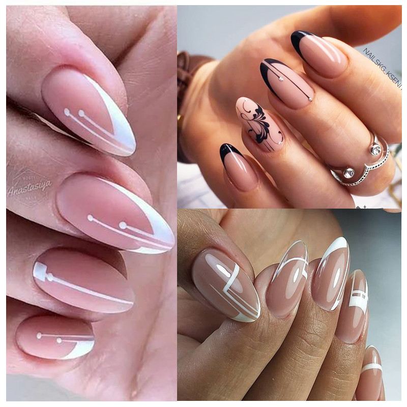 NICOLE DIARY Plăci pentru ștanțare unghii linie franceză cu dungi de flori, frunze, șablon de ștampilă pentru unghii, matriță de imprimare, șablon, decorare pentru manichiura