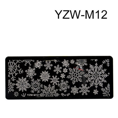 1 PC Nagu zīmogplāksnes Zīmogs Skrāpis Lapu Roze Snowflakes Nagu mākslas zīmogu veidnes Ziemassvētku manikīrs