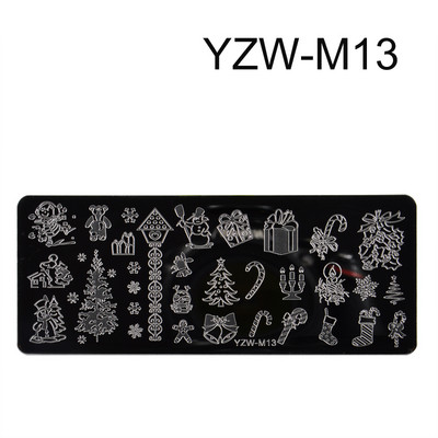 1 PC Nagu zīmogplāksnes Zīmogs Skrāpis Lapu Roze Snowflakes Nagu mākslas zīmogu veidnes Ziemassvētku manikīrs