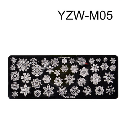 1 PC Nagu zīmogplāksnes Zīmogs Skrāpis Lapu Roze Snowflakes Nagu mākslas zīmogu veidnes Ziemassvētku manikīrs