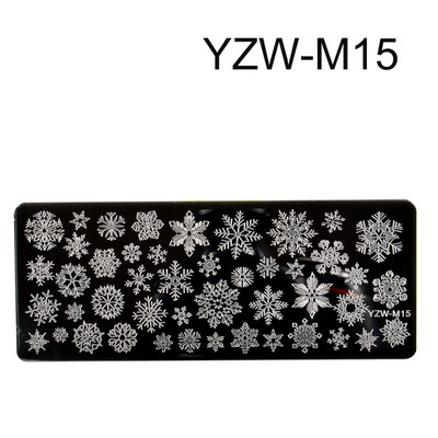 1 PC Nagu zīmogplāksnes Zīmogs Skrāpis Lapu Roze Snowflakes Nagu mākslas zīmogu veidnes Ziemassvētku manikīrs