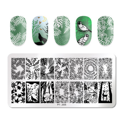 PICT You Flower Stamping Plate Nail Picture Stamp Templates Design Εργαλεία στένσιλ για πιάτα νυχιών τέχνης από ανοξείδωτο ατσάλι