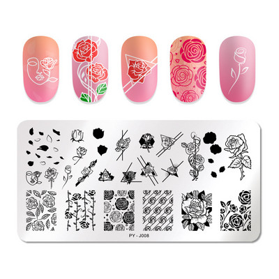 PICT You Flower Stamping Plate Nail Picture Stamp Templates Design Εργαλεία στένσιλ για πιάτα νυχιών τέχνης από ανοξείδωτο ατσάλι