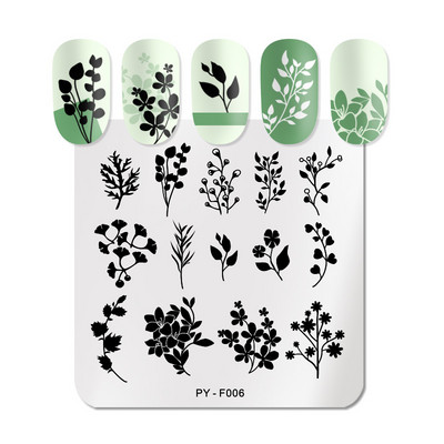 PICT You Flower Stamping Plate Nail Picture Stamp Templates Design Εργαλεία στένσιλ για πιάτα νυχιών τέχνης από ανοξείδωτο ατσάλι