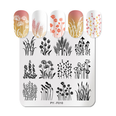 PICT You Flower Stamping Plate Nail Picture Stamp Templates Design Εργαλεία στένσιλ για πιάτα νυχιών τέχνης από ανοξείδωτο ατσάλι