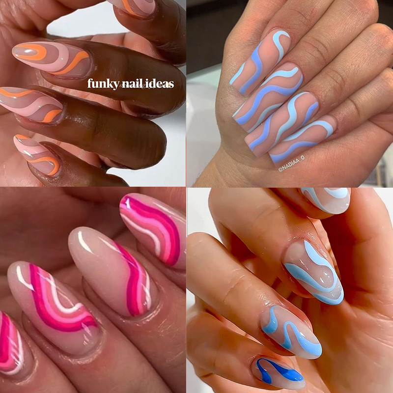 NICOLE DIARY Wave French Line Plăci de ștanțare pentru arta unghiilor Șabloane de ștampile pentru tipărire din oțel inoxidabil Șablon pentru decorare cu flori