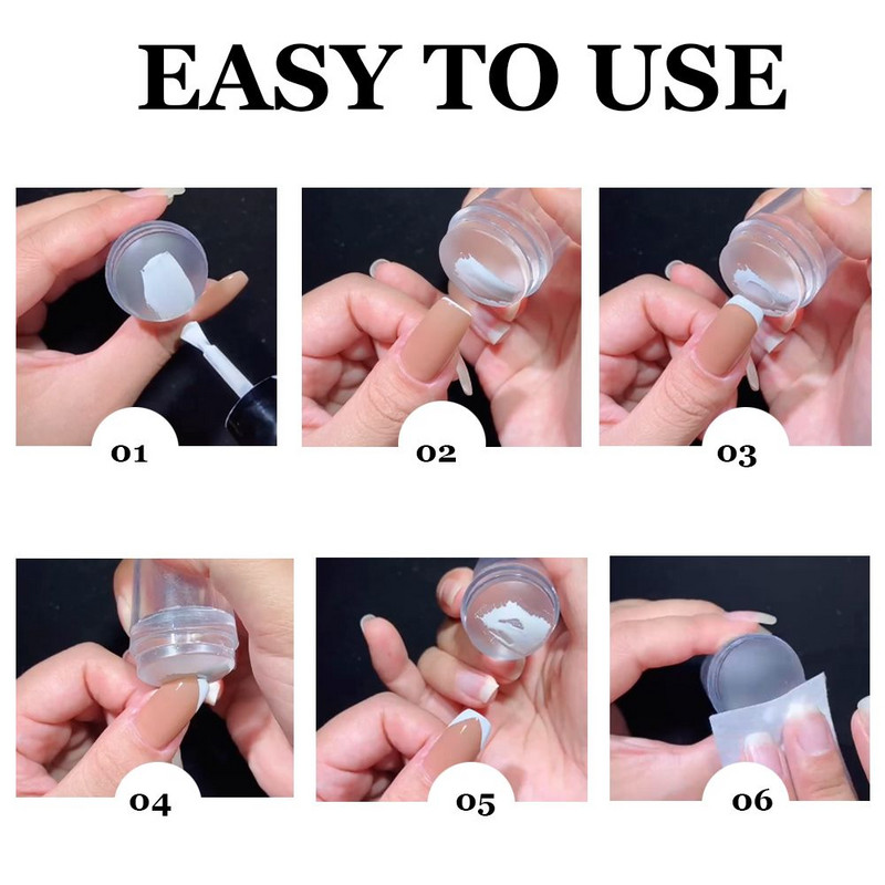 Mâner de cristal cu două capete din silicon Placă de ștanțare a unghiilor Șabloane de artă pentru unghii Stampilă Imagine șablon Racletă Echipament francez pentru manichiură