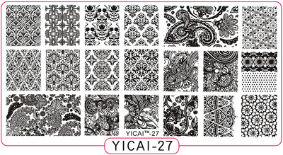 Akciós ár: 3D körömsablonok bélyegzőlemeze, transzferbélyegzősablonok, 40 minta sablon sablon, 6x12 cm-es nyomtatási sablon Pl