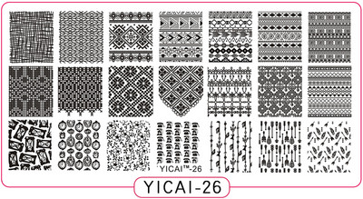 Akciós ár: 3D körömsablonok bélyegzőlemeze, transzferbélyegzősablonok, 40 minta sablon sablon, 6x12 cm-es nyomtatási sablon Pl