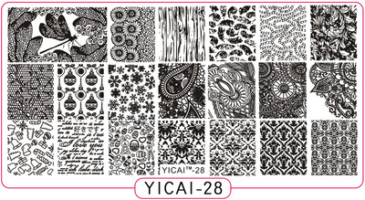 Akciós ár: 3D körömsablonok bélyegzőlemeze, transzferbélyegzősablonok, 40 minta sablon sablon, 6x12 cm-es nyomtatási sablon Pl