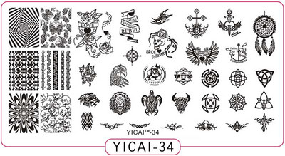 Akciós ár: 3D körömsablonok bélyegzőlemeze, transzferbélyegzősablonok, 40 minta sablon sablon, 6x12 cm-es nyomtatási sablon Pl
