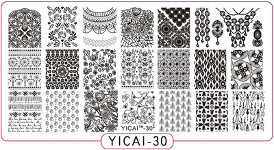 Akciós ár: 3D körömsablonok bélyegzőlemeze, transzferbélyegzősablonok, 40 minta sablon sablon, 6x12 cm-es nyomtatási sablon Pl