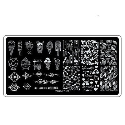Akciós ár: 3D körömsablonok bélyegzőlemeze, transzferbélyegzősablonok, 40 minta sablon sablon, 6x12 cm-es nyomtatási sablon Pl