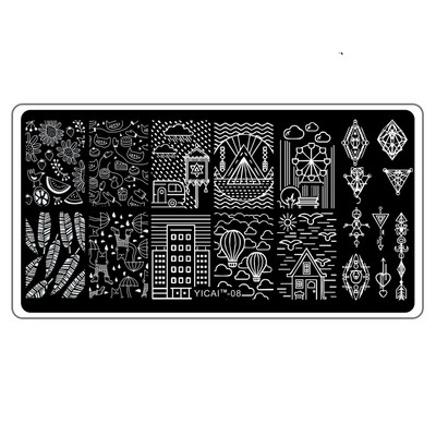 Akciós ár: 3D körömsablonok bélyegzőlemeze, transzferbélyegzősablonok, 40 minta sablon sablon, 6x12 cm-es nyomtatási sablon Pl
