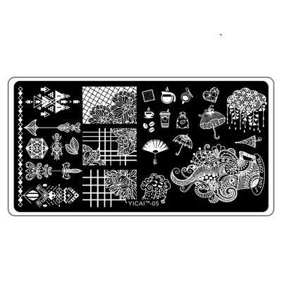Akciós ár: 3D körömsablonok bélyegzőlemeze, transzferbélyegzősablonok, 40 minta sablon sablon, 6x12 cm-es nyomtatási sablon Pl