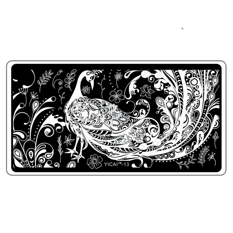 Pret de chilipir: Șabloane de unghii 3D Placă de ștanțare, Șabloane de ștampile de transfer, 40 de modele Șabloane de șablon, Șablon de imprimare 6X12cm Pl