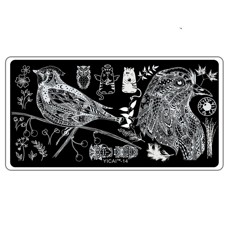 Pret de chilipir: Șabloane de unghii 3D Placă de ștanțare, Șabloane de ștampile de transfer, 40 de modele Șabloane de șablon, Șablon de imprimare 6X12cm Pl