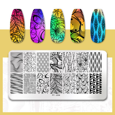 PICT YOU Nail Stamping Plate Line Pictures Stencil Σχέδιο νυχιών από ανοξείδωτο χάλυβα για εκτύπωση Εργαλείο πλάκας εικόνας Nail Art