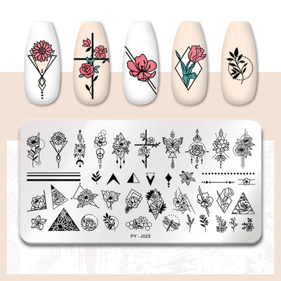 PICT YOU Nail Stamping Plate Line Pictures Stencil Σχέδιο νυχιών από ανοξείδωτο χάλυβα για εκτύπωση Εργαλείο πλάκας εικόνας Nail Art