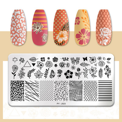 PICT YOU Nail Stamping Plate Line Pictures Stencil Σχέδιο νυχιών από ανοξείδωτο χάλυβα για εκτύπωση Εργαλείο πλάκας εικόνας Nail Art