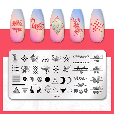 PICT YOU Nail Stamping Plate Line Pictures Stencil Σχέδιο νυχιών από ανοξείδωτο χάλυβα για εκτύπωση Εργαλείο πλάκας εικόνας Nail Art