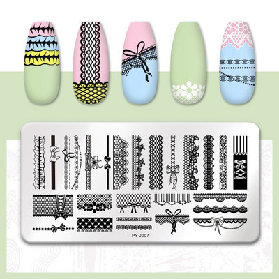 PICT YOU Nail Stamping Plate Line Pictures Stencil Σχέδιο νυχιών από ανοξείδωτο χάλυβα για εκτύπωση Εργαλείο πλάκας εικόνας Nail Art