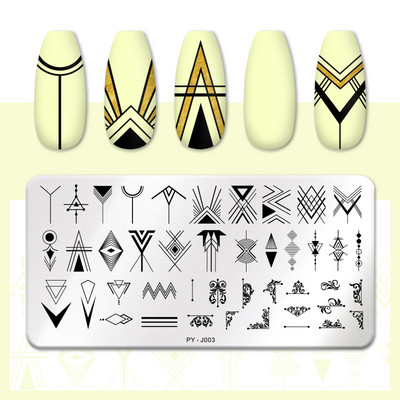 PICT YOU Nail Stamping Plate Line Pictures Stencil Σχέδιο νυχιών από ανοξείδωτο χάλυβα για εκτύπωση Εργαλείο πλάκας εικόνας Nail Art