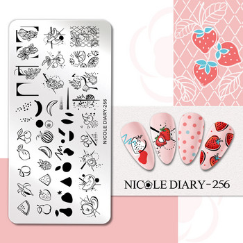 NICOLE DIARY Big Size Mother Baby Image Nail Stamping Plates Flower Leaf Love Printing Stencil Floral Mom Stamp Template