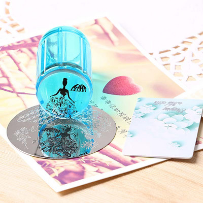 YZ 2 buc. Nouă Jelly Stamper Nail Art 2,8 cm Crystal Clear Silicon Stamper & Screper Polish Print Transfer Unelte de ștanțare a unghiilor 4 culori